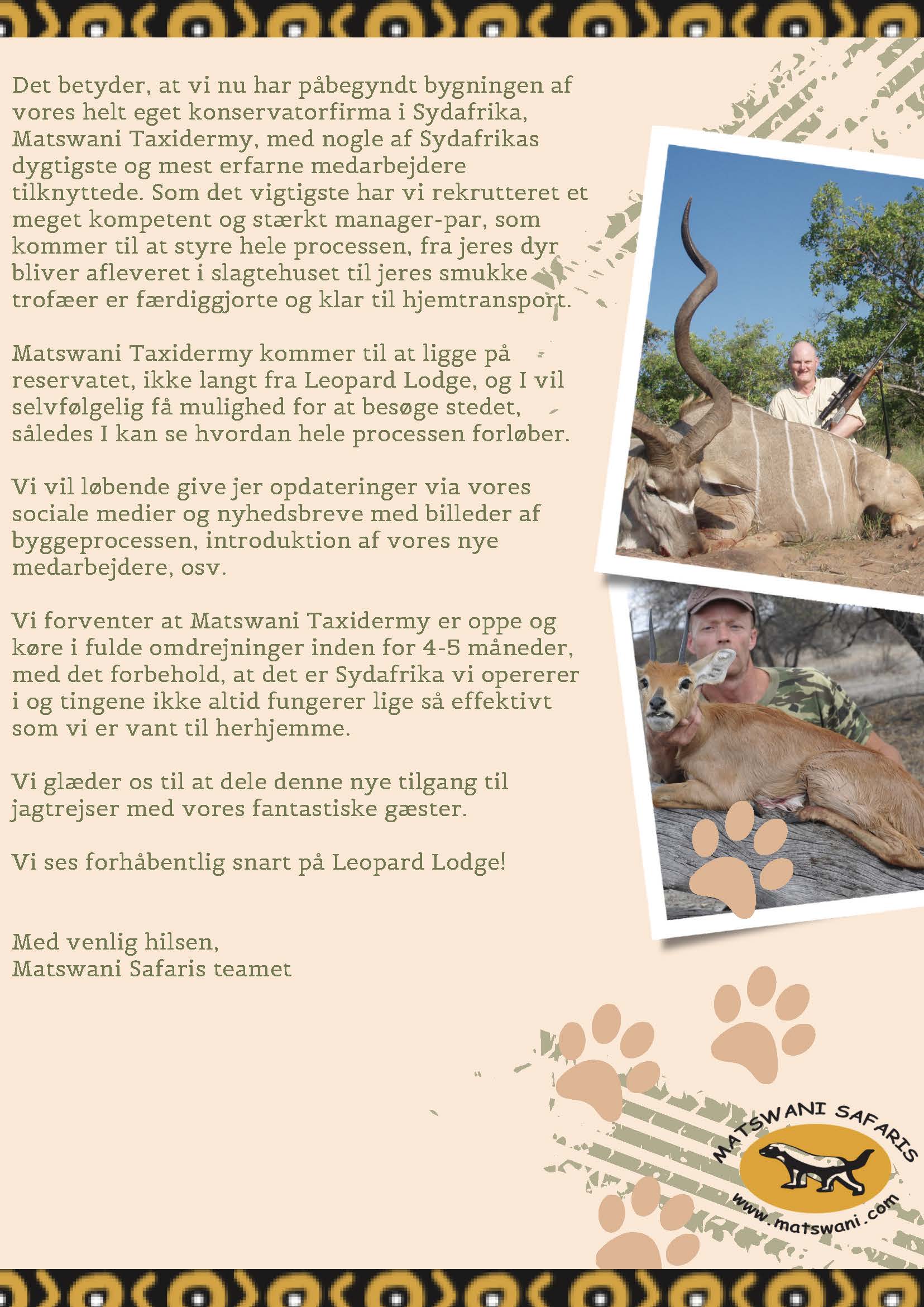 Matswani Safaris Taxidermy Side 2